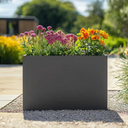 90cm Long Zinc Galvanised Matte Grey 60cm Tall Trough Planter